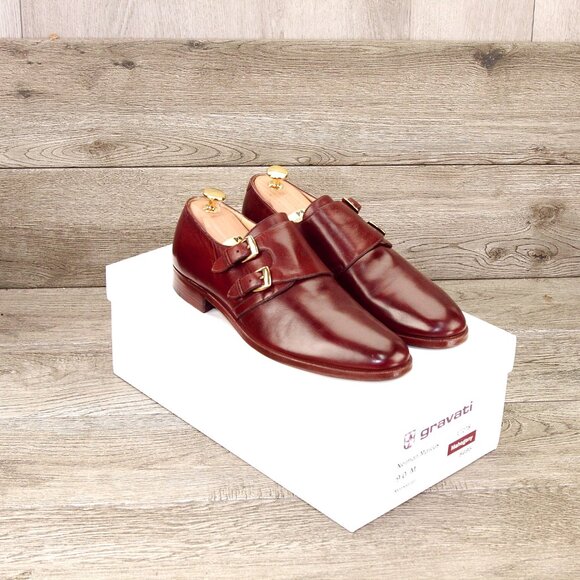 $695 Neiman Marcus GRAVATI Monkstrap 9 M Mahogany 17278 * add $15 new Trees - Picture 14 of 15
